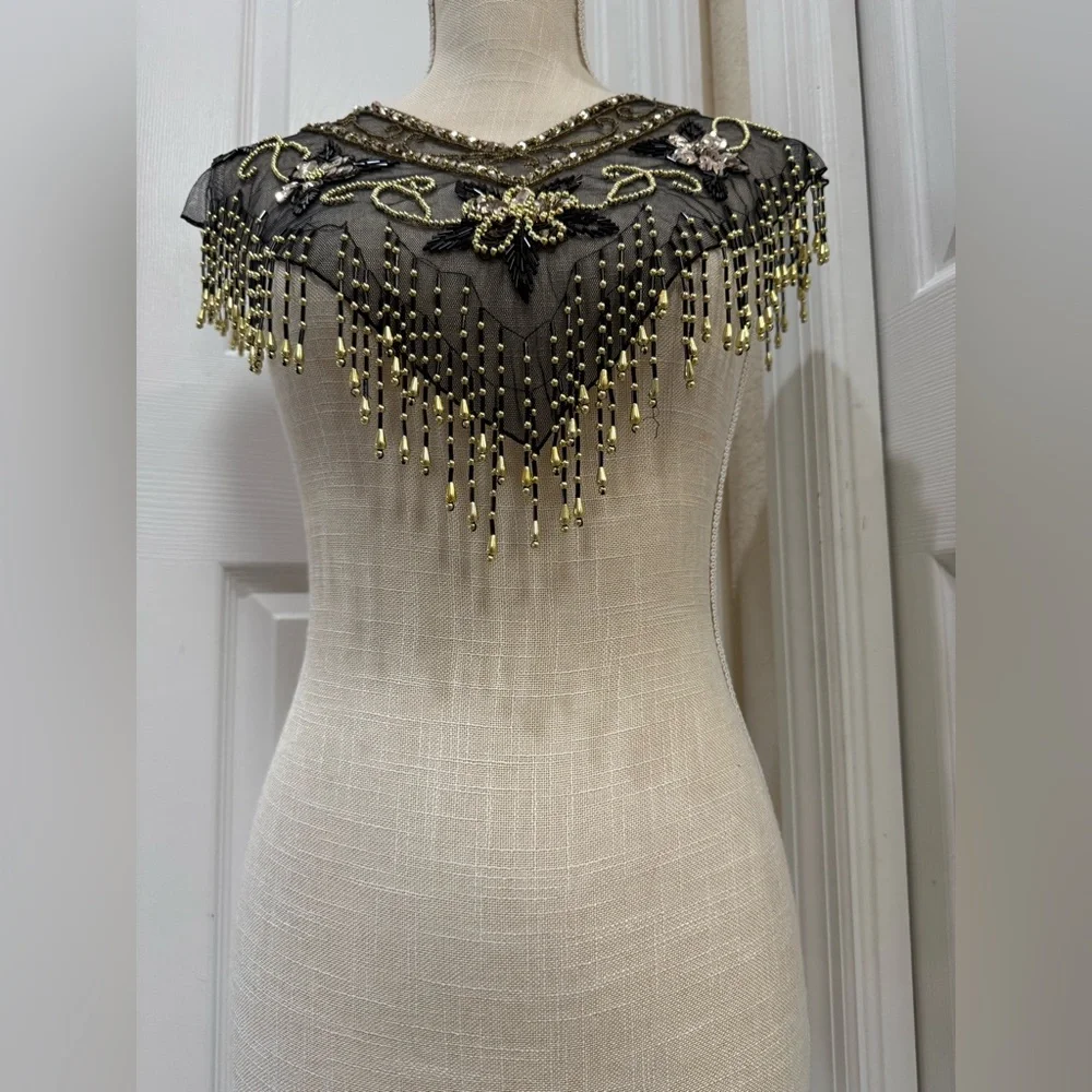 Vintage Beaded Mesh Capelet / Shawl Collar - Picture 9 of 15
